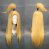 Akactuki perucas deidara cosplay longo ouro resistente ao calor cabelo sintético + tampa y0913