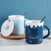 Creative Cartoon Polar Bear Heat-resistant Mug With Lid Cute 370ml Coffee Ceramic Mugs Children Cup Office Drinkware Gift Box