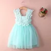 2-7 lat baby girl ceremonie sukienka solidna zielona biała różowy tutu sukienka dla dziewczynek ubrania weselna suknia księżniczki suknia dziewczyny q0716