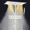 Chrome Polished Rainfall Shower Head 70x38 Cm LED Thermostatic Bathroom High Flow Waterfall Shower Combination Set