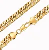 24K vast goud tweezijdige sequentie zand Cuban Link Chain ketting 23.6inchl goud no sqcyuj hele2019