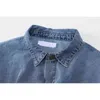 Nomikuma Short Korean Demin Patchwork Blouse Long Sleeve Turn-down Pullover Shirt Autumn New Sexy Crop Top Jeans Tops 6D557 210427