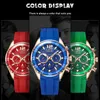 LIGE Relojes para hombre Verde Silicona Cronógrafo Reloj de cuarzo Relojes deportivos de lujo 30M Reloj impermeable Masculino Relogio Masculino 210728