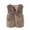 Zadorin höst vinter mode waistcoat kvinnor faux päls väst rosa vit kort päls gilet fourrure veste femme 211124