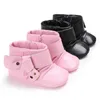 Hiver chaud bébé fille Pu cuir chaussures à lacets doux fourrure chaussures Prewalker marche enfant en bas âge bébé garçons chaussures bottes d'hiver pour bébé G1023