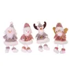 Boże Narodzenie Plush Santa Snowman Elk Bear Angel Dolls Xmas Navidad Tree Ornaments Dekoracje świąteczne do domu 2022 Nowy Rok prezent Y1104