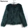 Faroondee Elegant Furry Fur Coat Women Fluffy Warm Långärmad Kvinnlig Ytterkläder Höst Vinterjacka Hårig Overcoat 3xl 211220