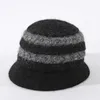 Beanie/Skull Caps YQYXCY Winter Hats For Women Fur Plush Velvet Thick Warm Bonnet Femme Mother Gift Cap Fashion Stripe Brim 2021