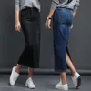 Gonna di jeans classica Gonna lunga di jeans da donna Gonna a tubino a vita alta Donna Stretch Nero Blu Faldas Largas Jupe Longue Femme 2103306277924