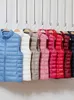 Höstkvinnor Ultra Light Down Vest Vit Duck Coat Parka Ladies Ärmlös Waistcoat Plus Storlek 3xl 210915