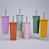 700ml Large Capacity Straw Mugs Stainless Steel Double Wall Insulation Mug with Lid and Straws Reusable Cup