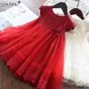 Robes de soirée pour enfants filles fleur broderie robe dentelle Tutu princesse bébé fille vêtements été enfants fille vêtements 210508