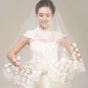 Новые 3 метра один слой Bridal вуаль с цветами бисером свадебных аксессуаров невесты венчатая вуаль X0726