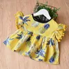 Retail Summer Girl Clothing Sets Cotton Linen Pineapple Pom T-shirt+Shorts 2Pcs Fashion Outfits C31 210610