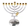 Brtagg Hanukkah Menorah Silver Color Pełny rozmiar Non Tarnnator - Je 9 Branch Candlestick Candle Holders Crissas Święty Prezent 211105