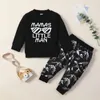 Simple Cool Kids Sets clothing MAMA's Boy Print Top+Pant 100% cotton Spring Kid clothes