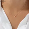 925 Sterling Silver Necklace Kvinnor Cubic Zirconia Smycken CZ Crystal Choker Guldfärg