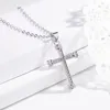 24k Gold Diamond Jesus Cross Necklace Pendant Crystal Row Necklaces chains for Women Men Fashion Jewelry Will and Sandy