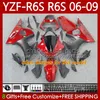 Bodki motocyklowe dla Yamaha YZF-R6S Santander Red YZF-600 YZF R6S 600CC 2006-2009 Bodywork 96No.20 YZF R6 S 600 CC YZFR6S 06 07 08 09 YZF600 2006 2007 2008 2009 OEM OEM