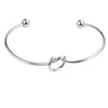 Bangle Elegant Women Stainless Steel Tied Knot Open Cuff Bracelets Bangles Jewelry Gifts Drop