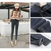 Frauen Jeans Plus Größe Hohe Taille Stretch Gewaschene Skinny Jeans Weibliche Denim Hosen Bleistift Hellblau Grau Schwarz 210708