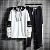 Survêtement décontracté hommes sweat à capuche tenue printemps automne hommes ensembles Sportswear homme à capuche + pantalon 2 pièces Jogging sport costume 210916