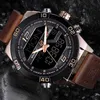 Naviforce мужские часы армии спортивные часы мужские кожаные водонепроницаемые кварцевые наручные часы мужские аналоговые цифровые часы Relogio Masculino 210517