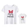 MAMA und Mini Familie passende Kleidung Outfits Baumwolle Kawaii Schleife T-Shirt Mama und ich Kleidung Tops Baby Mädchen Kleidung passende Outfits