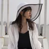 Женская шляпа пляж 16см широкий краевые соломенные летние шляпы для дам и кепок Боннец дизайнер солнцезащитный козырек