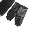 Guanti da donna in pelle di montone a catena corta da donna guanti da donna sottili in vera pelle touch screen guanto da moto nero R417 H1022