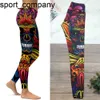 Tribal Skull Athletische Leggings für Fitness 2021 Hip Push Up Strumpfhosen Trainingskleidung Farbe Lebendige Activewear-Hose