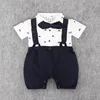 Emmababy Recém-nascido Kid Baby Boy Roupa roupa Bow Romper Jumpsuit + Calças Gentleman 2 Pcs Set Kids Roupas 1863 Z2