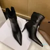 Bottes Produits recommandés pour l'automne/hiver 2021 Bout pointu Cheville Mode Cuir Stiletto Tube bas Femme