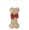 Moda de Natal Cão Bones Xmas Meias Jute Festive Bow Sock Festa Decorações Fontes Atacado 3 Designs