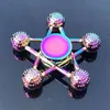 Färgglada Spinning Top Zinc Alloy Fidget Spinner Wheels Gyro Leksaker Metall Bearing Rainbow Hand Spinnare Fokus Anti-ångest Toy lindrar stress Vuxen