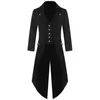 Men's Coat Jacket Steampunk Men Punk Retro Tuxedo Male Tailcoat Suits Windbreaker Long Blazer Plus Size 5XL Mens Trench 211011