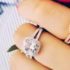 100% 925 Sterling prata noivado casamento promessa anel para mulheres rosa dedo de moda azul design original jóias R886