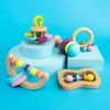 5PC / zestaw Montessori Zabawki Baby Rattle Crib Ids Edukacyjne Mobilne dla Dziewczyn Waldorf Wózek Niemowlak 220216