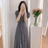 Casual Green Print Dre V Neck Bandage Beach Summer Bohemian Dresses For Women 210515