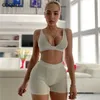 Tvådelat set kvinnor höstkläder för kvinnor klubbdräkter Sweatdräkter Baddie outfits Instagram 2 delar bikershorts set S1738104 210712