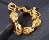 13mm 8.85 '' 63G ouro crânio link corrente pulseira para homens 316L aço inoxidável esqueleto pulseira de alto polido punk