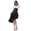 Women Skirt Irregular Hem Asymmetry s Multi layer Ruffle High Waist Retro Long Ladies s Autumn Winter 210513
