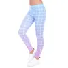 Produit Bady Bleu Plaid Imprimé Taille Haute Pantalon Femmes Skinny Joggers Pantalon Legging Mode Classique Bureau Rue 210525