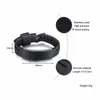 Personalized Silicone Bracelet in Black Watch Strap Band Wrist ID Elite 16mm Stainless Steel ID Tag Engravable Adjustable Bangle