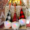 Christmas Gnome Lights Handmade Swedish Tomte Ornaments Santa Plush Doll Hanging Decoration Pendants XBJK2109