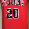 NCAA St. Johns University #20 Chris Mullin College Basketball Jersey Stitched Vintage Red White Jerseys Shirts Custom Size XS-6XL Man youth kids boys