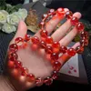 Perlenstränge schöne rote Quarzkristall -Runde Perlen Armband für Frauen Dehnen Charme Fawn22