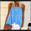 Blusar Kvinnor Kläder Apparel Drop Leverans 2021 Sommar Digtail Print Bluse Skjortor Kvinnor Sexig Strap Polka Dot Boho Tops Girls Fashion V-