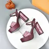 Dress Shoes Designer Sandals High Heels Party Shoe Leather Ladies Classic Thick Heel 10Cm Size35-41