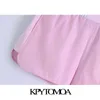 Kvinnor Chic Fashion Patchwork Striped Shorts Vintage Hög Elastiska Midja Sidofickor Kvinnor Kort Byxor Mujer 210416